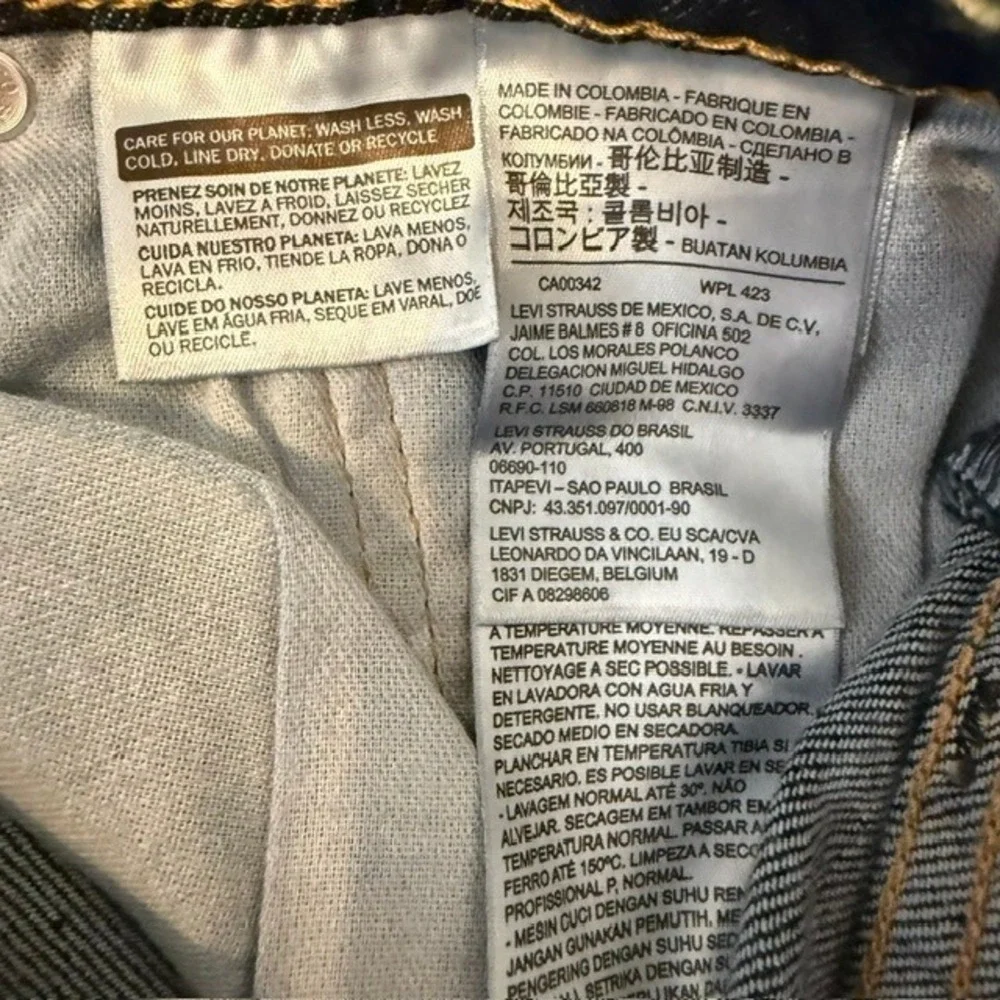 NWT Levi's 514 Straight Fit Jeans 2-Way Comfort Stretch Dark Wash 36x30